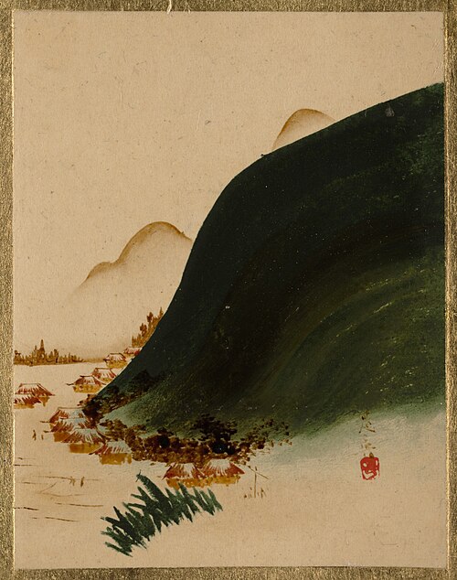 Mountains and Houses, 1837, Shibata Zeshin