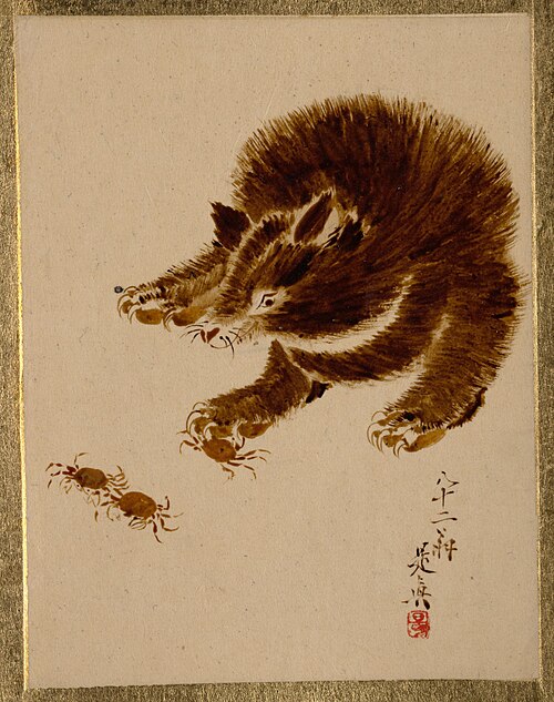 Bear and Crabs, 1837, Shibata Zeshin