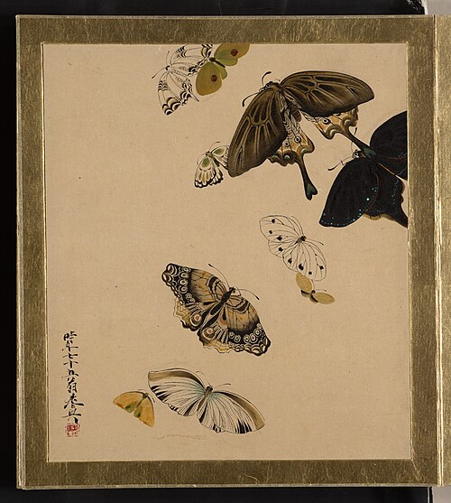 Lacquer Paintings of Various Subjects: Butterflies, 1881, Shibata Zeshin