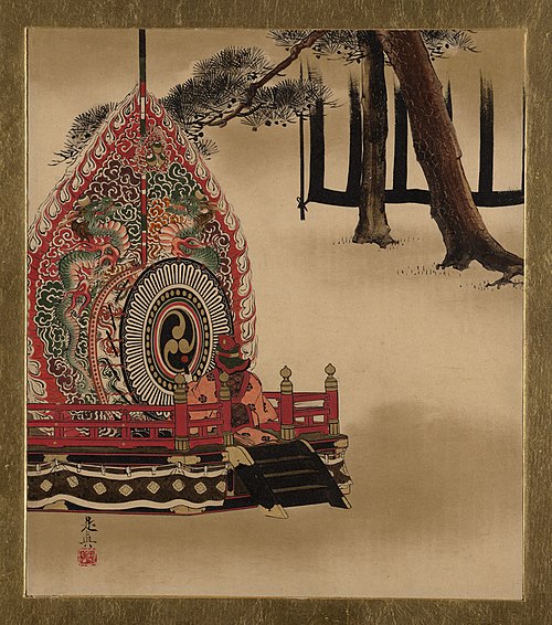 Lacquer Paintings of Various Subjects: Drum for Gagaku Dance, 1882, Shibata Zeshin