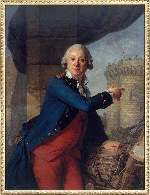 Jean-Henri Masers, chevalier de Latude (1725-1805), montrant la Bastille, 1789, Antoine Vestier