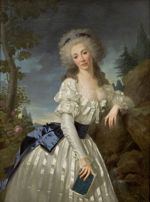Portrait de dame tenant un livre, 1785, Antoine Vestier