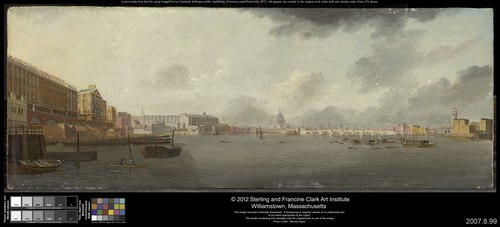 A View of the Thames Looking East with the Adelphi, Somerset House, and Saint Paul's Cathedral, 1806, Daniel Turner