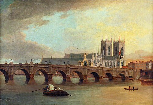 Westminster Bridge and Abbey, 1800, Daniel Turner