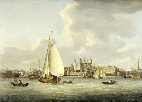 The Tower of London from the River, 1800, Daniel Turner