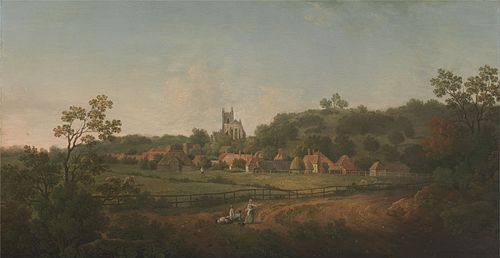 A Distant View of Hythe Village and Church, Kent, 1767, Arthur Nelson
