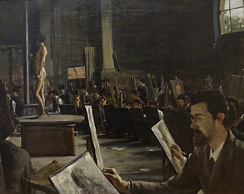 L'atelier de Cabanel à l'Ecole des Beaux-Arts, 1883, Tancrède Bastet