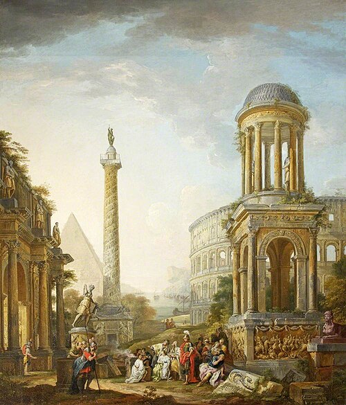 Architectural Capriccio with the Sacrifice of Iphigenia, 1749, Francis Harding