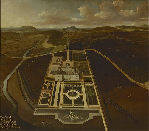 South Prospect of Hampton Court, Herefordshire, 1705, Jan Stevens