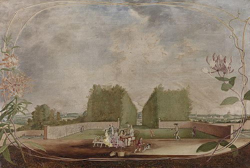View of a Gloucestershire Country House: A Garden View, with Picnic Party in Center Foreground, 1755, Thomas Robbins