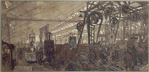 Usine de fabrication d'armement à Lyon : la forge, 1916, Édouard Vuillard