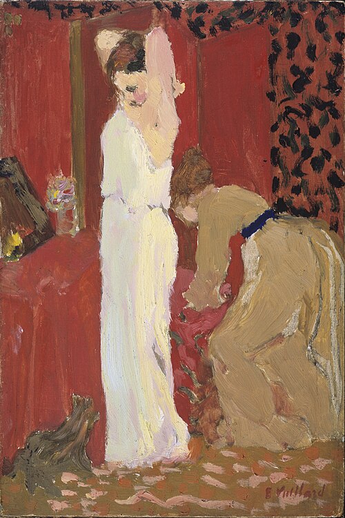 Fitting, actor in her wardrobe, 1892, Édouard Vuillard