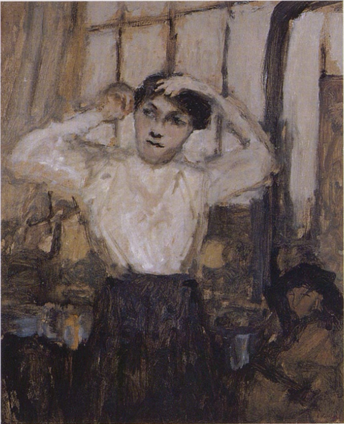 Modèle se coiffant dans l'atelier, 1916, Édouard Vuillard
