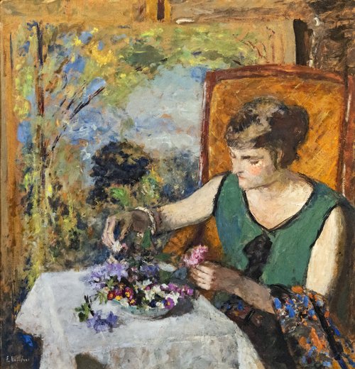 Femme au bouquet, 1925, Édouard Vuillard