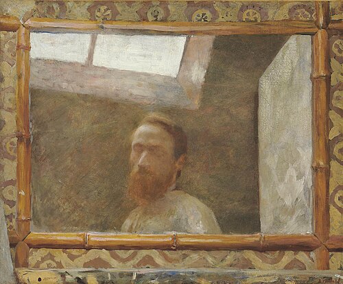 Autoportrait au miroir de bambou, 1890, Édouard Vuillard