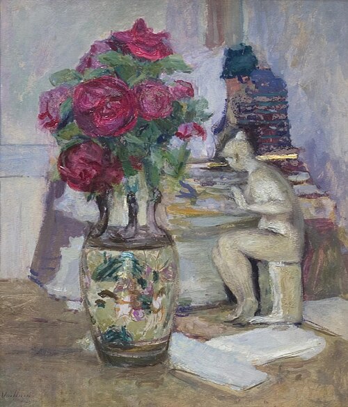 Statuette de Maillol et roses rouges, 1901, Édouard Vuillard