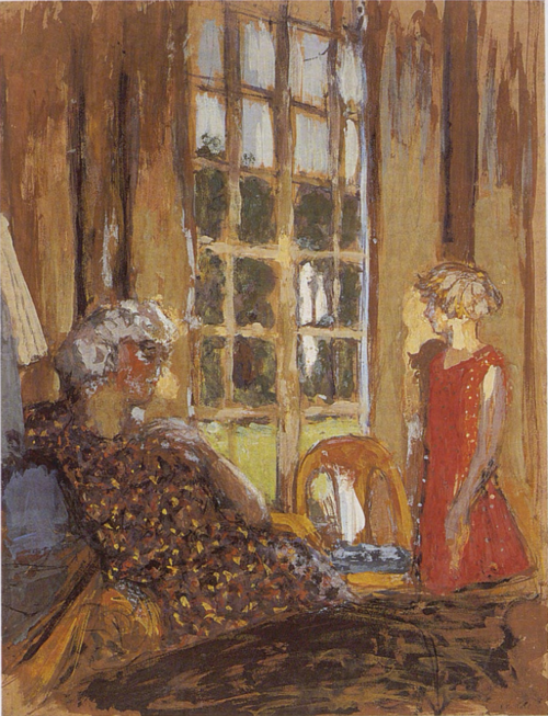 Madame Hessel et Lulu à la porte-fenêtre, 1932, Édouard Vuillard