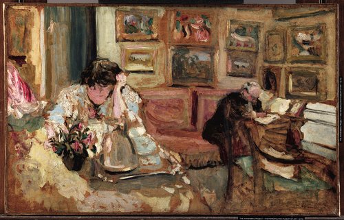 Jos and Lucie Hessel in the Small Salon, Rue de Rivoli, 1900, Édouard Vuillard
