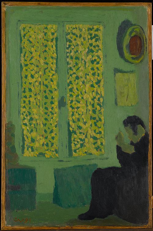The Green Interior (Figure Seated by a Curtained Window), 1891, Édouard Vuillard