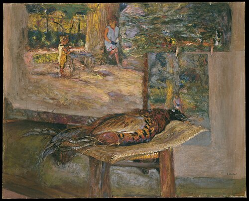 Interior with Paintings and a Pheasant, 1928, Édouard Vuillard