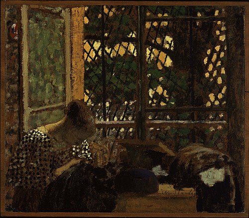 Woman Sewing before a Garden Window, 1895, Édouard Vuillard