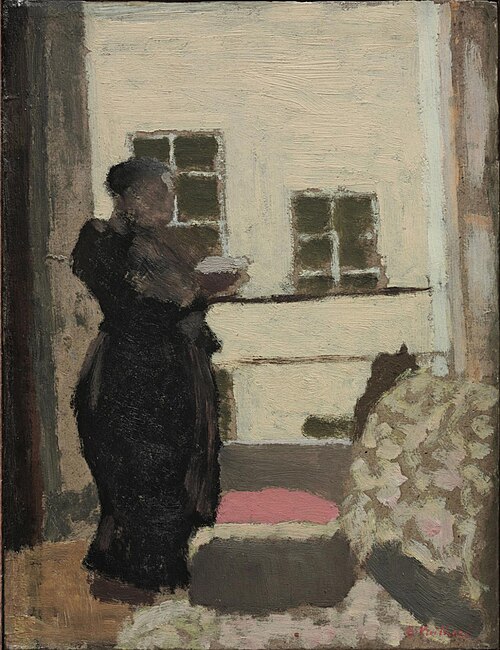 Madame Vuillard debout lisant devant la fenêtre, 1893, Édouard Vuillard