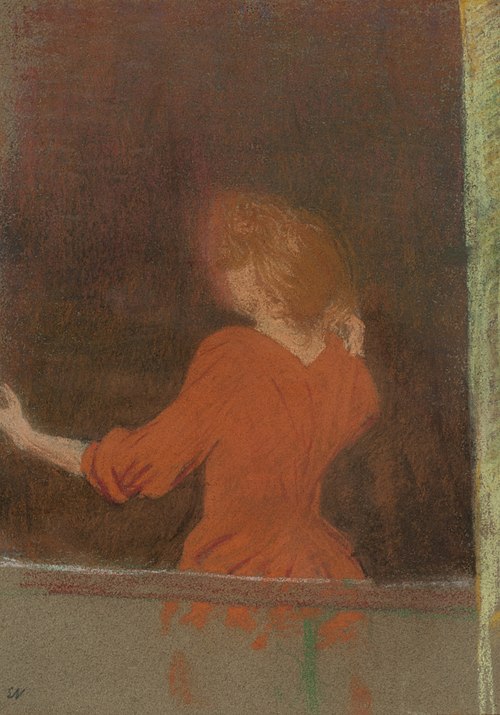 Femme en rouge, dos à la fenêtre (Mujer de rojo, de espaldas a la ventana), , Édouard Vuillard