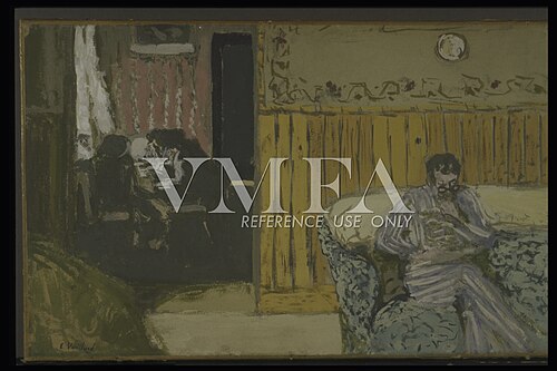 Interior with a Man Reading, 1898, Édouard Vuillard