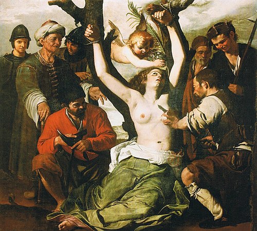 Martirio di Sant'Agata (taglio dei seni), 1640, Francesco Guarino