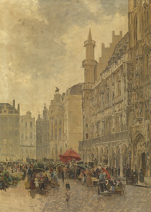 La Grand'Place à Bruxelles, 1890, Gustave Walckiers