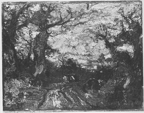Eichen in Herbstabendstimmung, 1917, Fritz Baer