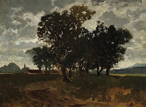 Landschaft mit Baumgruppe, , Fritz Baer