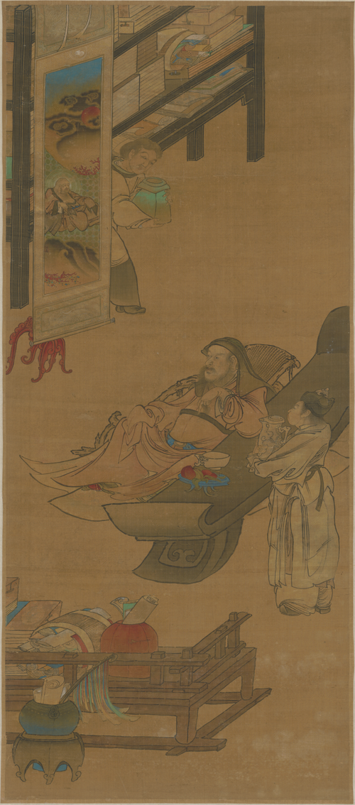 汪乔读画轴, , Wang Qiao