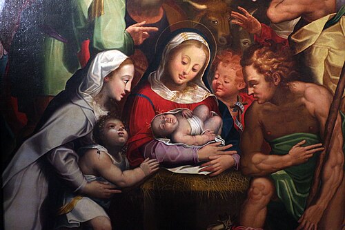 The Adoration of the Shepherds with Saints Quirico and Jiulitta, 1580, Andrea Scutellari