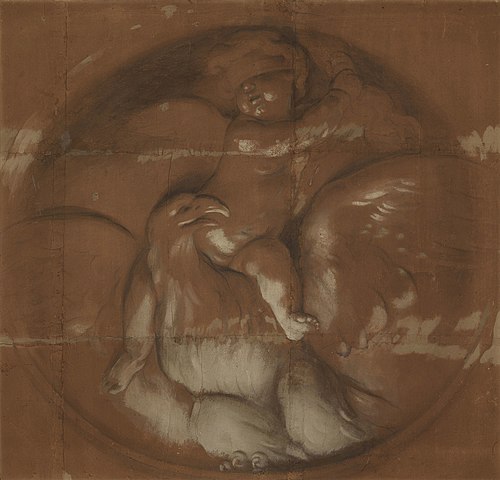 A Cupid, Blindfold, Seated on an Eagle, 1678, Carlo Cignani