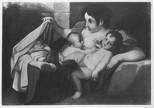 Caritas mit Kind in der Wiege, 1673, Carlo Cignani