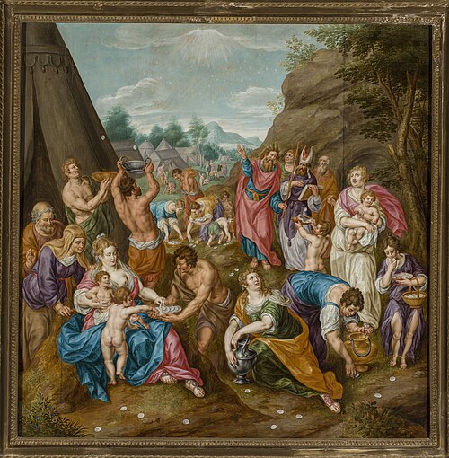 Gathering manna (Exodus 16:14-17), , Hendrick de Clerck