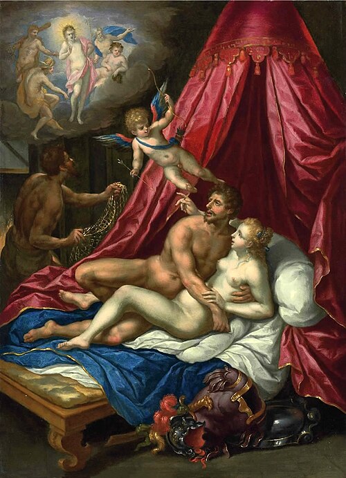 Mars and Venus surprised by Vulcan, Cupid and Apollo, 1650, Hendrick de Clerck