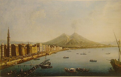 Corteo Reale a via Marina, presso il Castello del Carmine., 1750, Antonio Joli