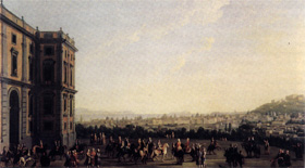 Ferdinand IV à cheval avec la court, 1760, Antonio Joli