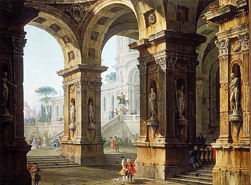 Capriccio with Elegant Figures, 1750, Antonio Joli