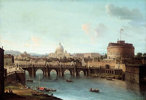 Rome: View of the Tiber, 1725, Antonio Joli