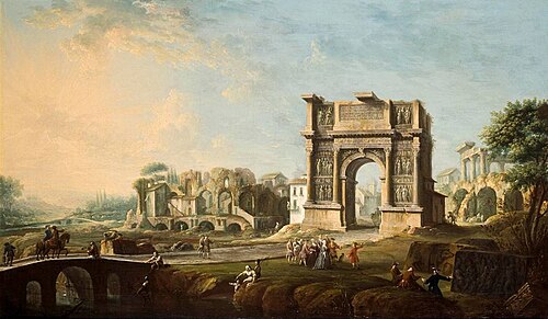 L'Arc de Trajan à Bénévent, 1750, Antonio Joli