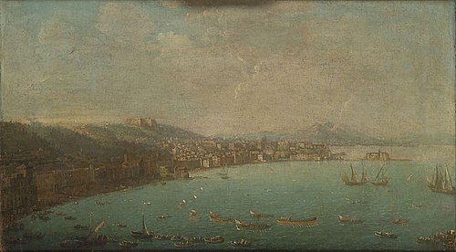 Ansicht von Posilippo auf Pizzofalcone in Neapel, , Antonio Joli