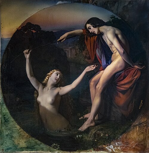 Le pêcheur et la nymphe, 1837, Henri Lehmann