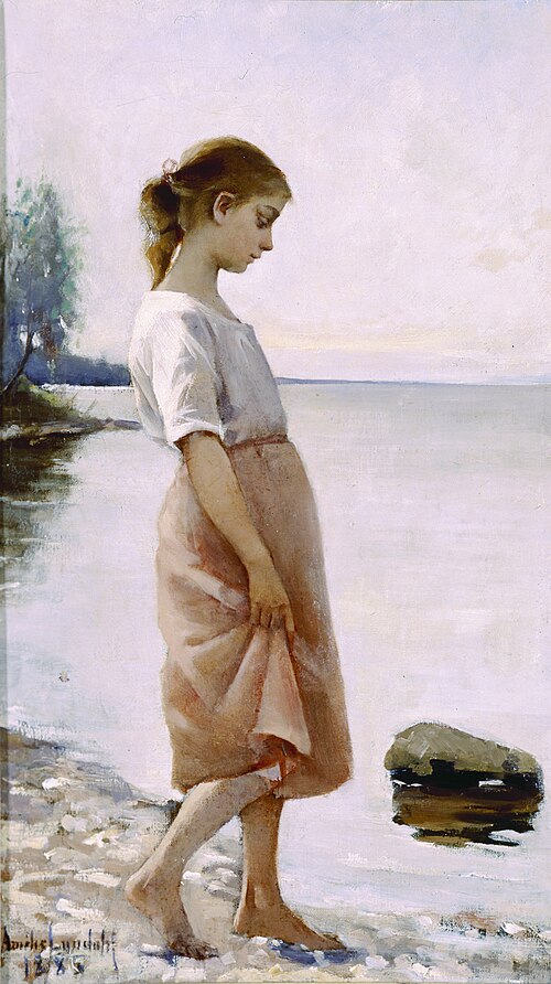 Before a Swim, 1885, Amélie Helga Lundahl