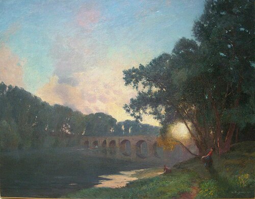 Lavandières au pont de Mantes, 1905, Albert Dagnaux