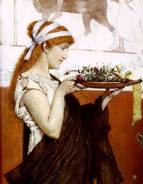 Offerta votiva, particolare, 1873, Lawrence Alma-Tadema