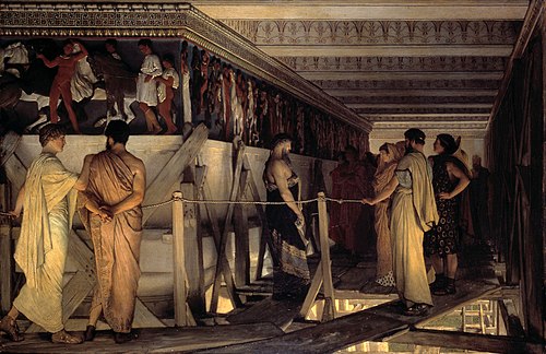 Phidias montrant la frise du Parthénon à ses amis, 1868, Lawrence Alma-Tadema