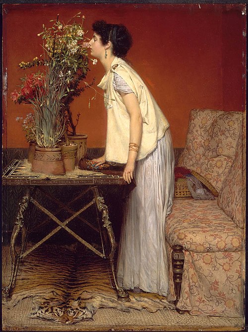Woman and Flowers, 1868, Lawrence Alma-Tadema